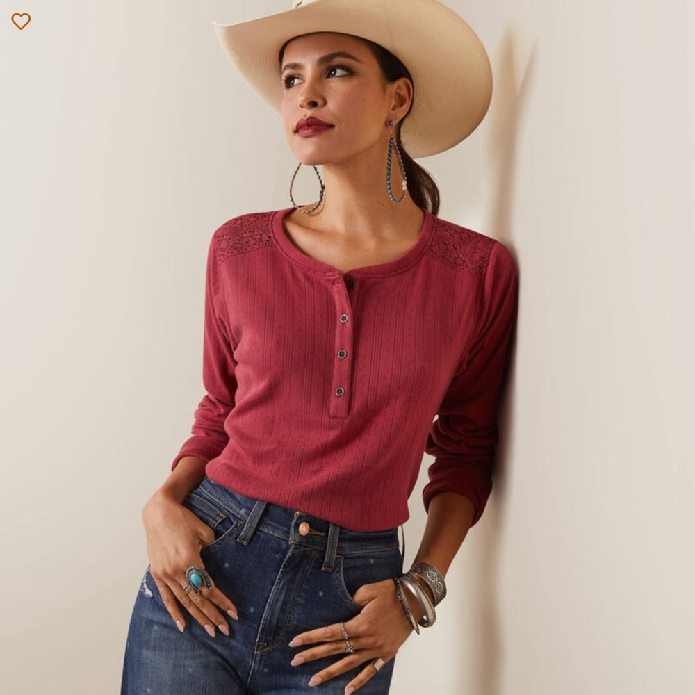 Pointelle Henley Top